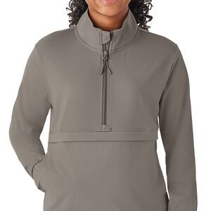 Women's Gray Half-Zip Top